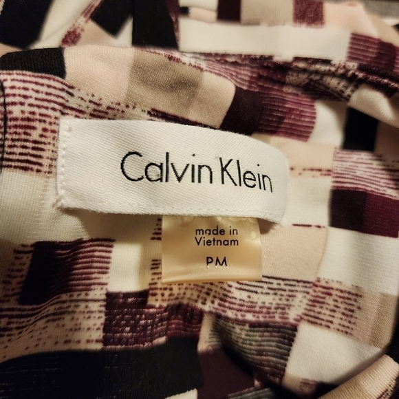 Calvin Klein Pleated Neckline Sleeveless Top Women's Medium Petite PM White EUC - Picture 5 of 6